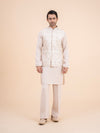 Cream Heavy Embroidered Nehru Jacket