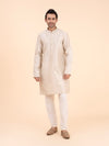 Beige Brocade Kurta Set