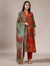 Rust and Sage Geometric Print Suit Set