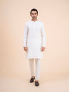 Off-White Textured Kurta Set