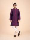 Deep Plum Brocade Kurta Set