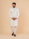 Ivory Damask Patterned Sherwani