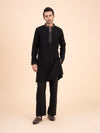 Midnight Noir Embellished Neck Kurta Set