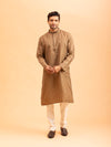 Earth-Tone Geometric Patterned Kurta