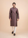Dark Plum Brocade Kurta Set