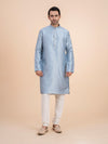 Steel Blue Solid Kurta Set