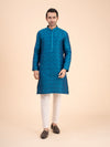 Ocean Teal Brocade Kurta Set