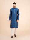Deep Blue Brocade Kurta Set
