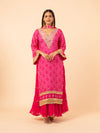 Fuchsia Diamond Bandhani Print Sharara Set