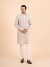 Soft Taupe Chikankari Embroidred Kurta Set