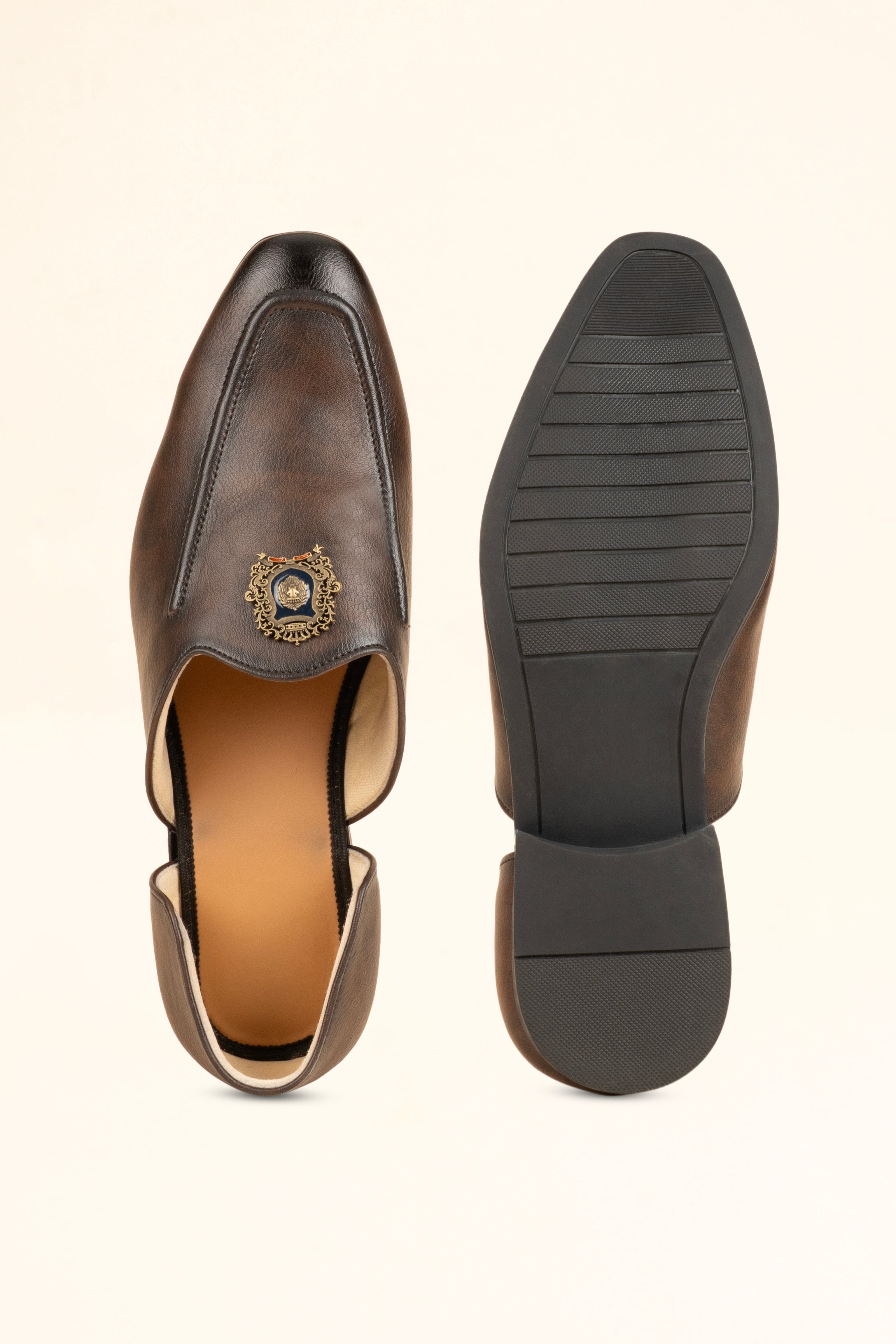 The Antique-Medallion Dark Coffee Loafer