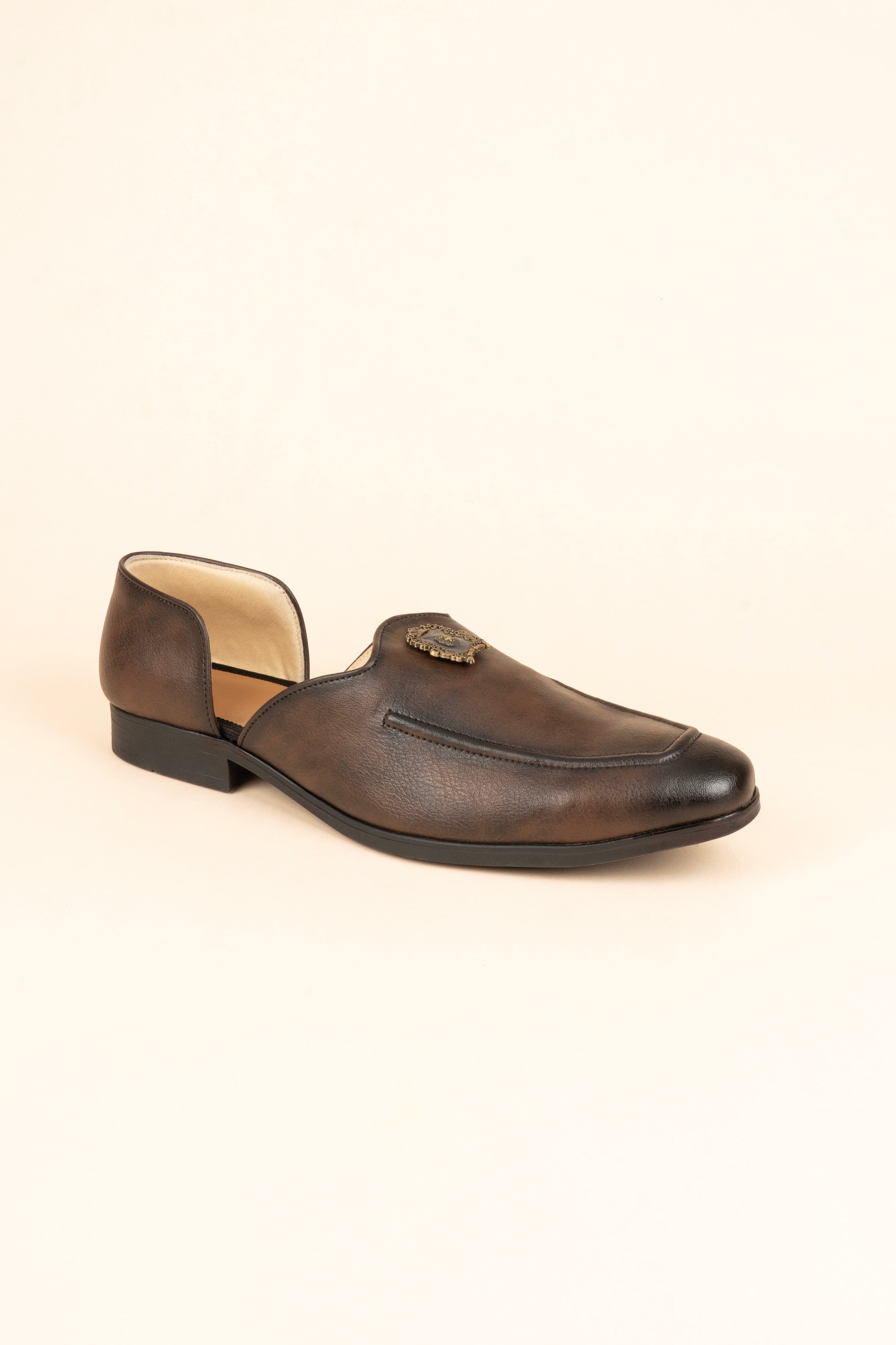 The Antique-Medallion Dark Coffee Loafer