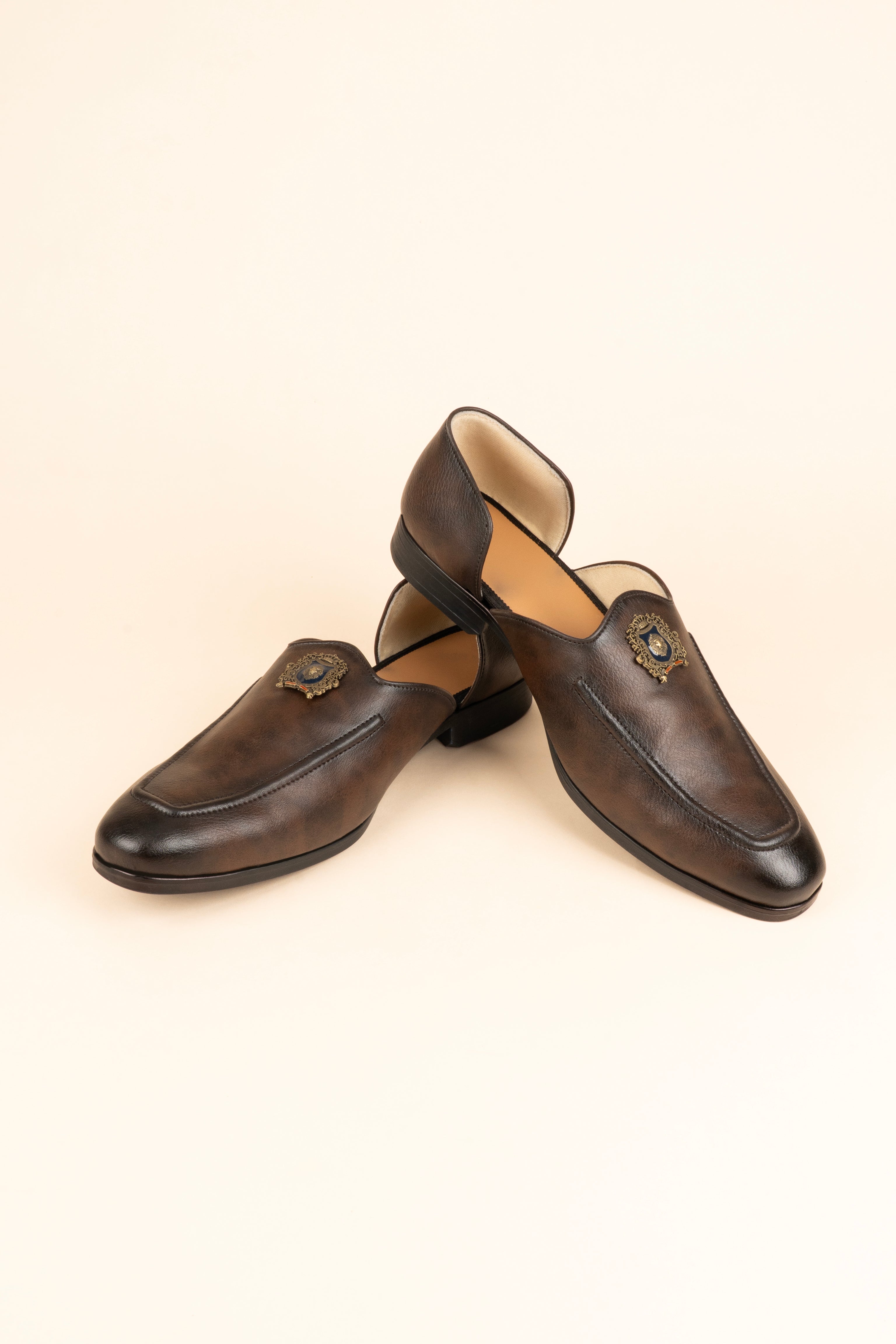 The Antique-Medallion Dark Coffee Loafer
