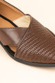 The Woven-Strap Brown Mojari
