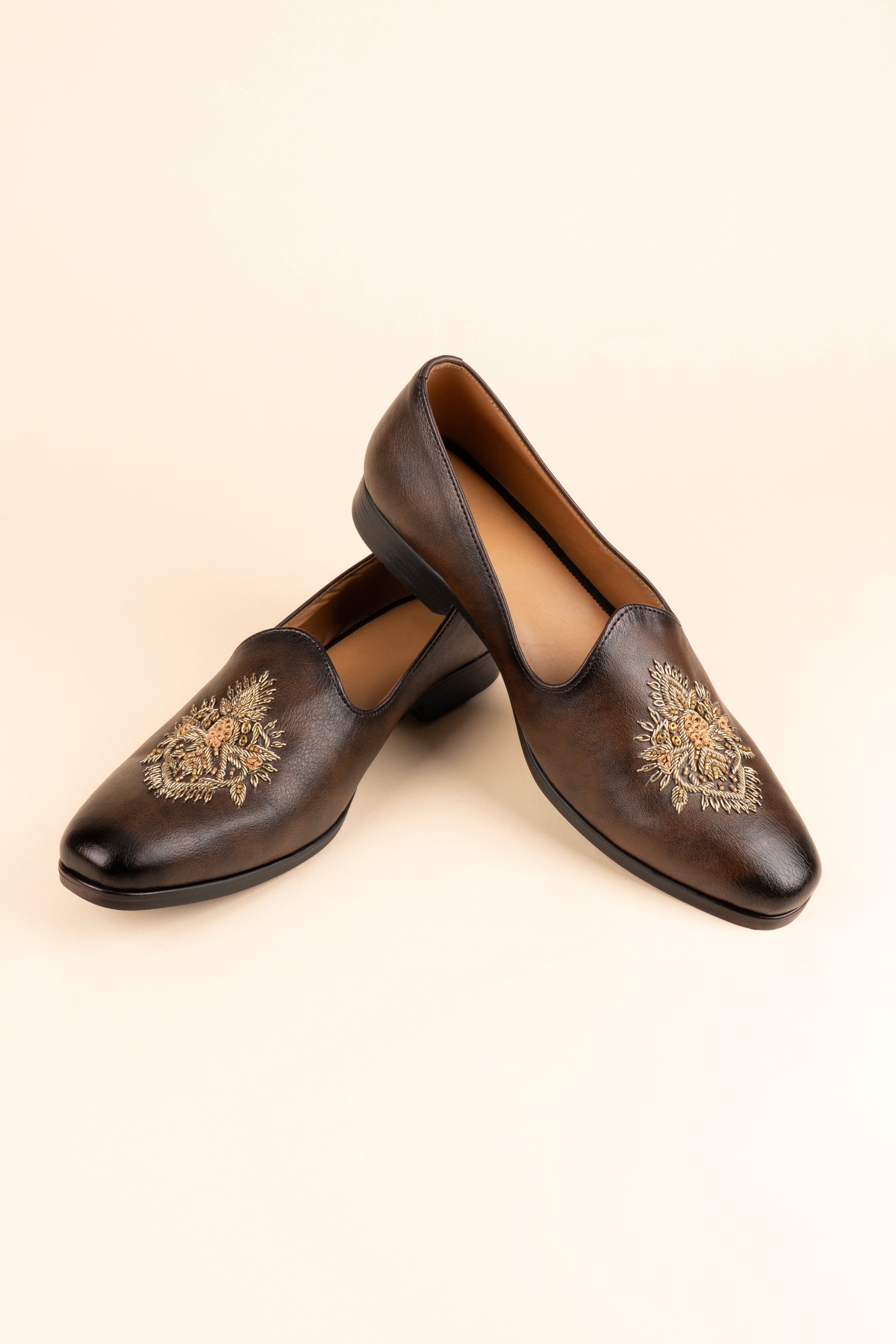 The Zardosi-Embroidered Burnished Loafer