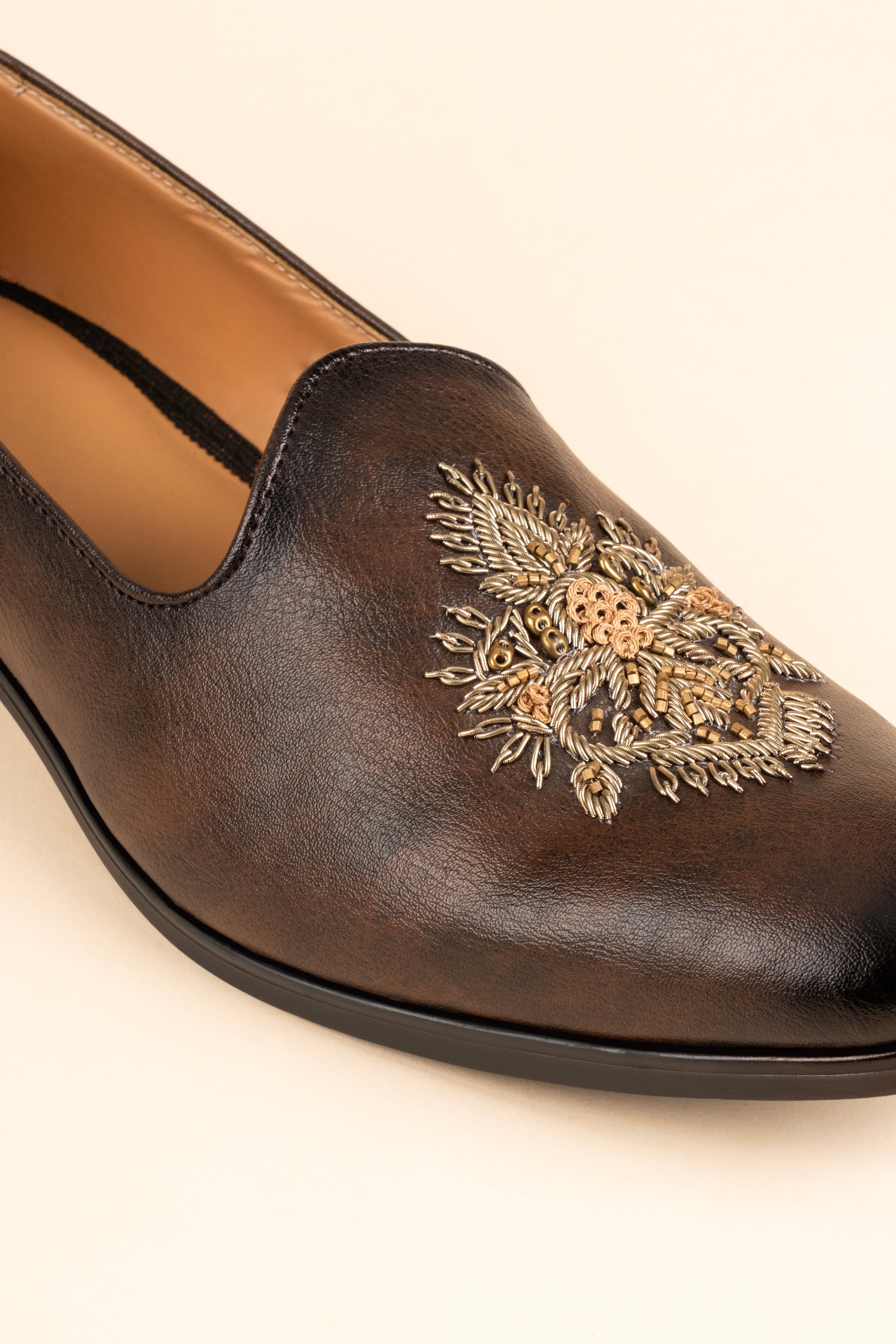The Zardosi-Embroidered Burnished Loafer