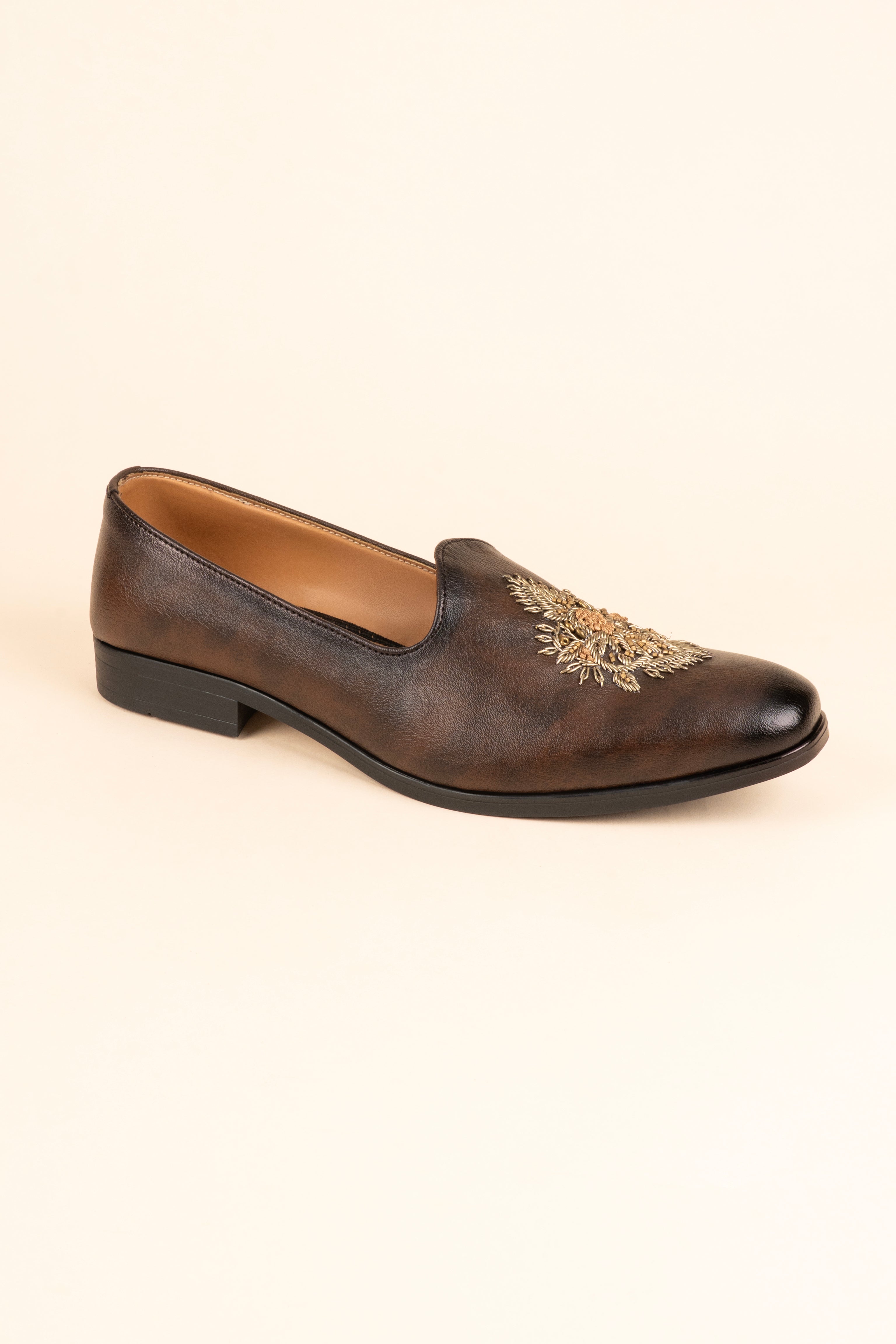 The Zardosi-Embroidered Burnished Loafer