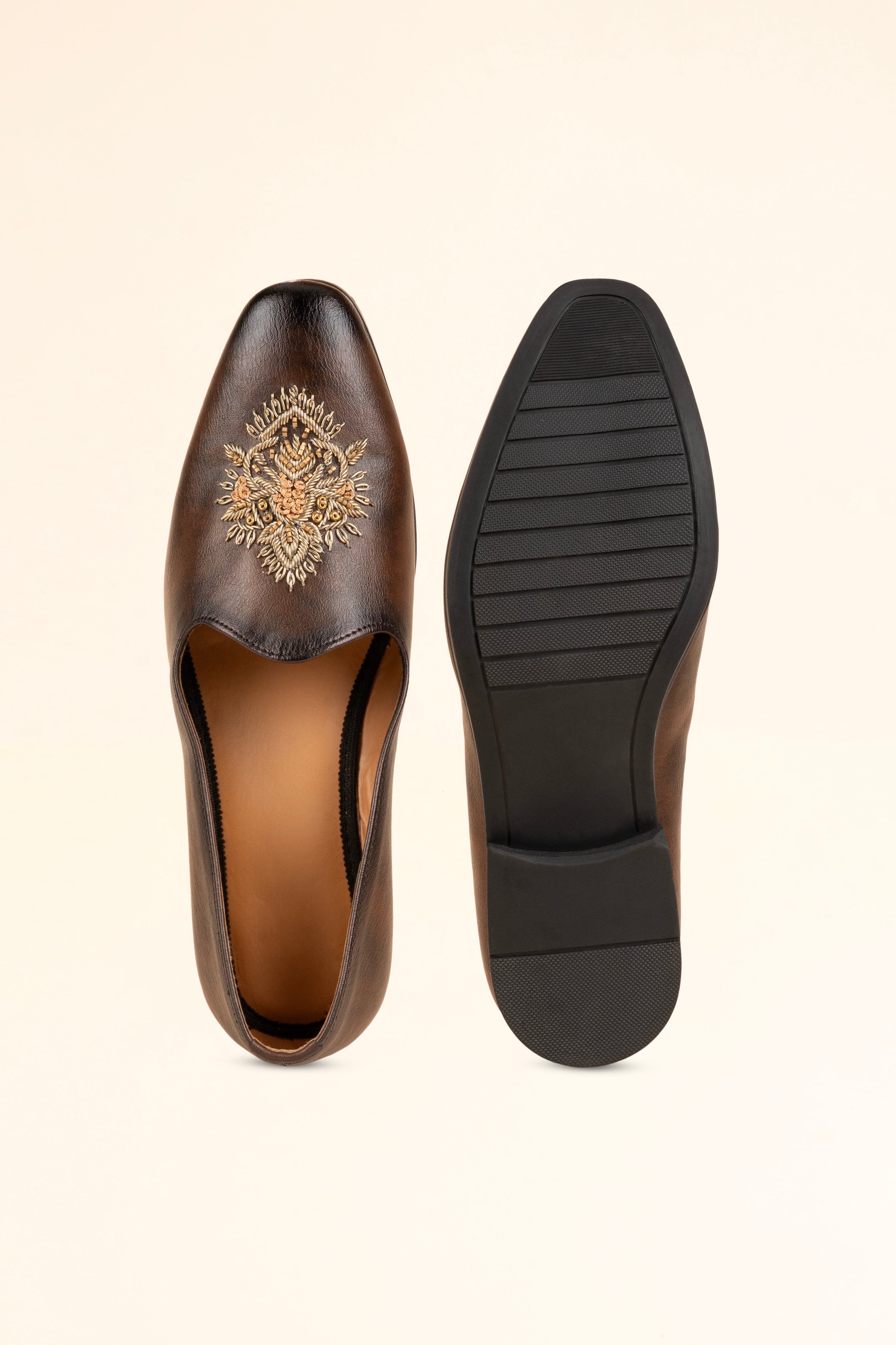 The Zardosi-Embroidered Burnished Loafer