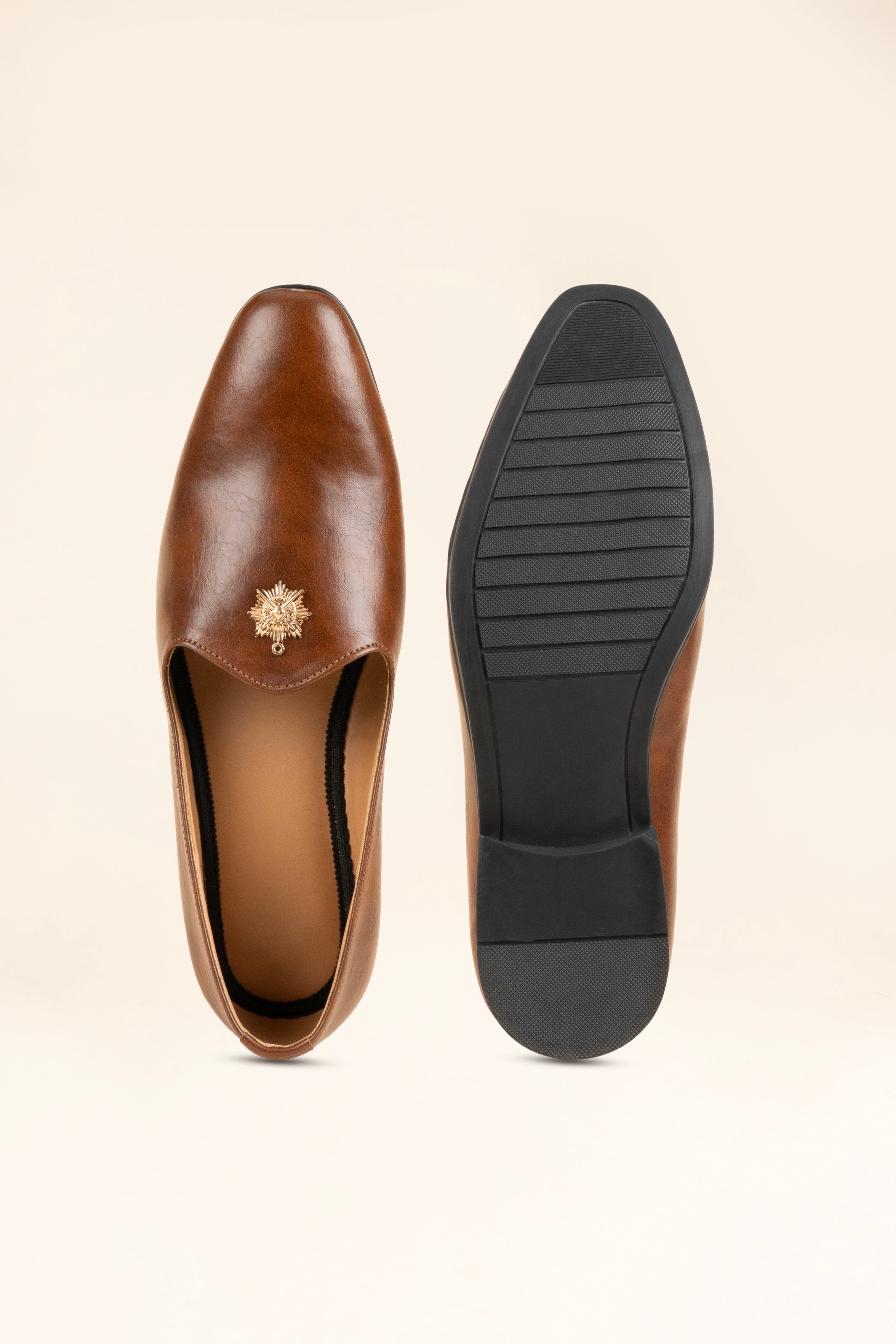 The Gold-Medallion Tan Loafer