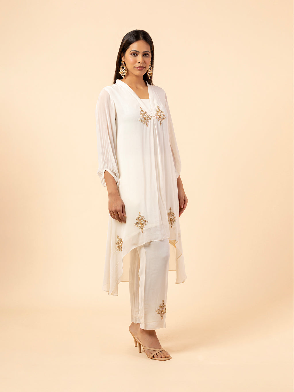 The Ivory Ethereal High-Low Co-ord Set