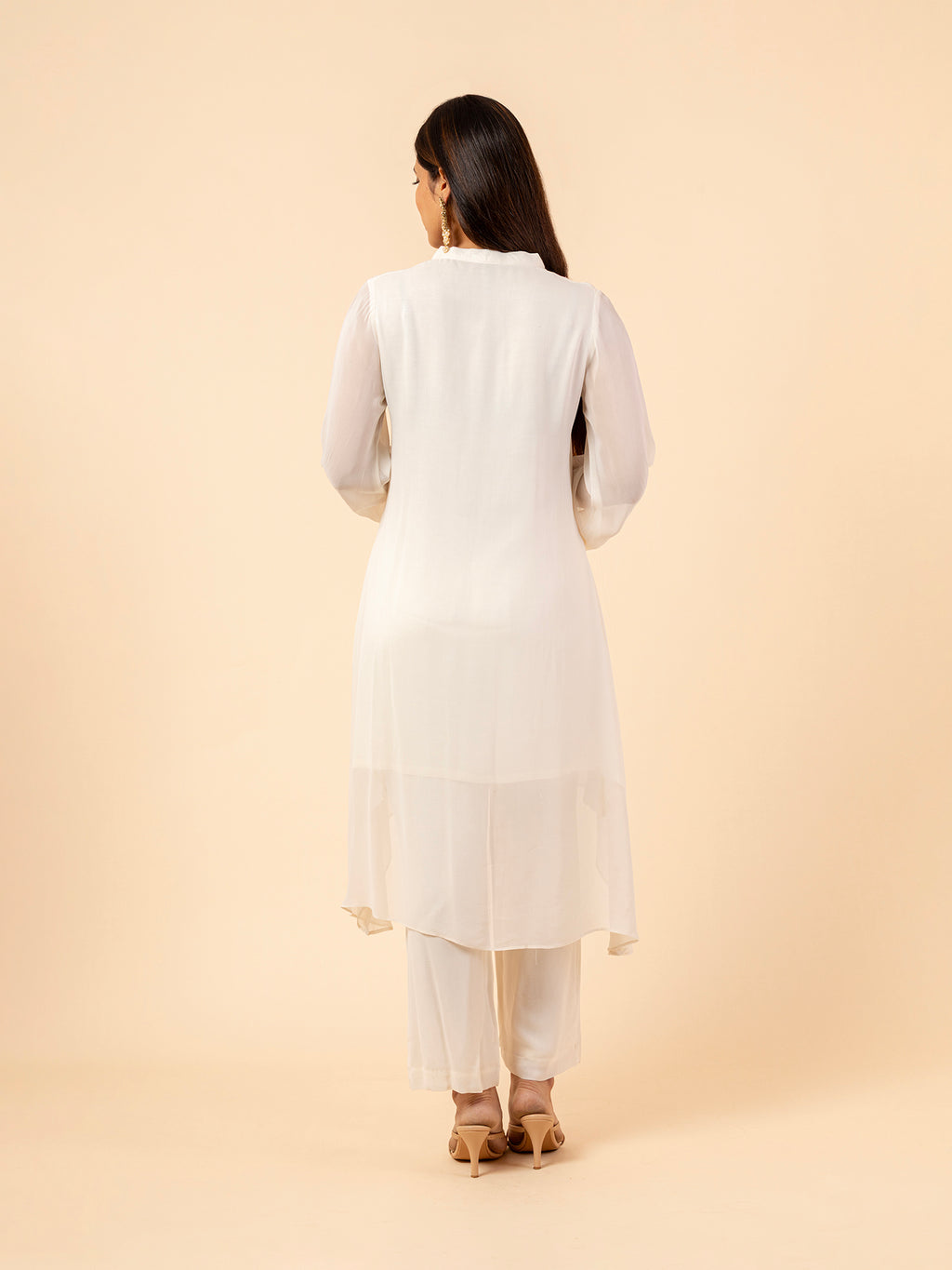 The Ivory Ethereal High-Low Co-ord Set