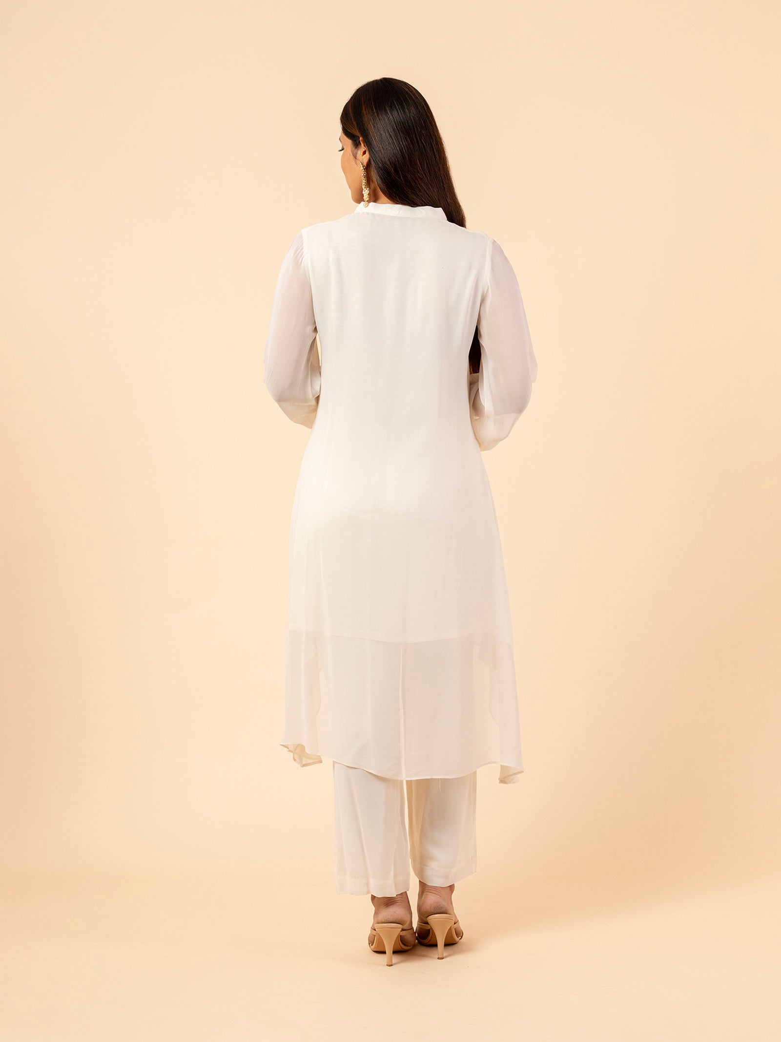 The Ivory Ethereal High-Low Co-ord Set