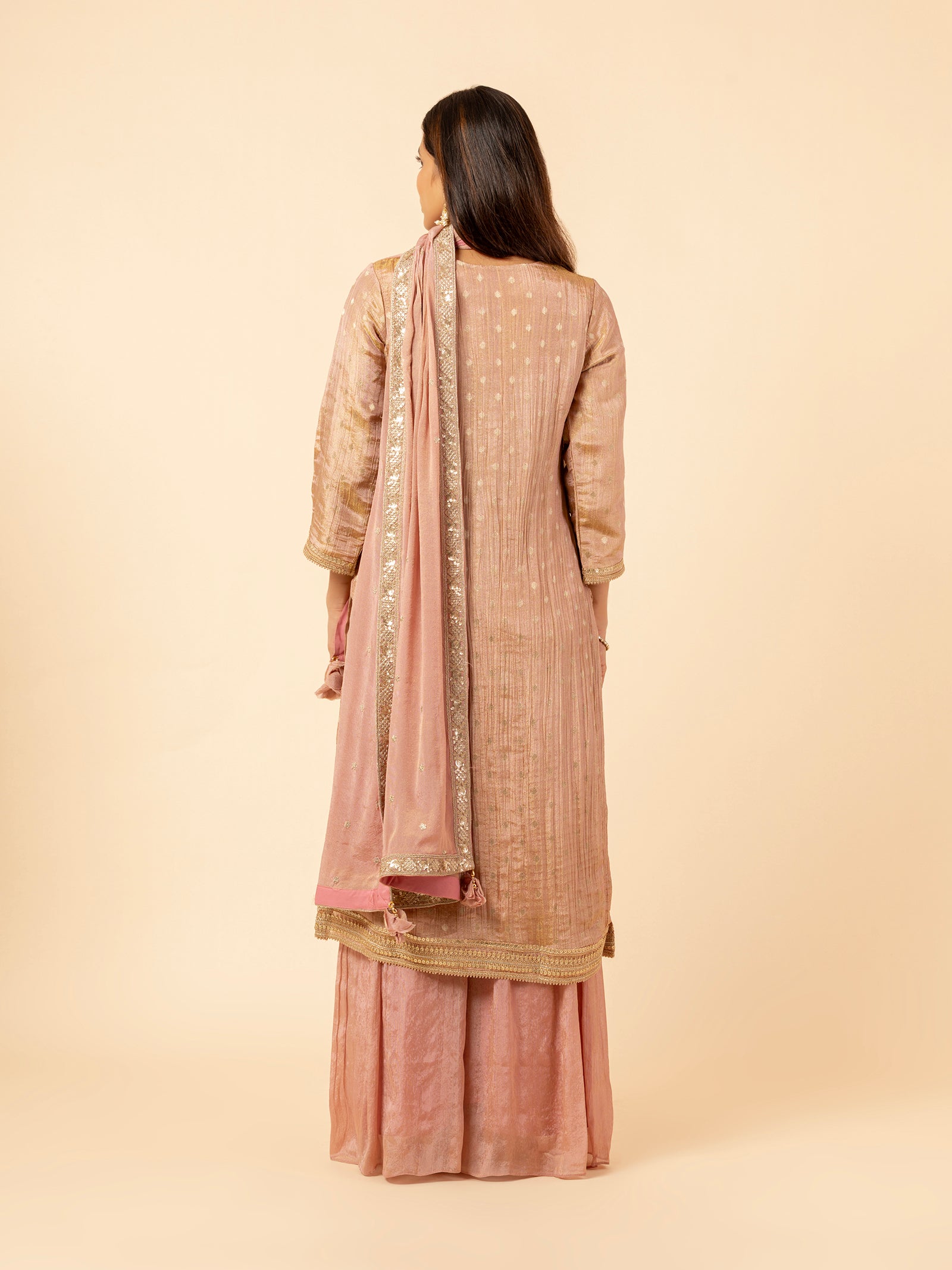Dusty Rose Regal Sharara Set