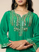 Emerald Green Silk Co-ord Set with Geometric Sequin Work
