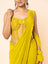 Yellow Pre-draped Saree with Embellished Corset-Style Blouse