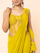 Yellow Pre-draped Saree with Embellished Corset-Style Blouse