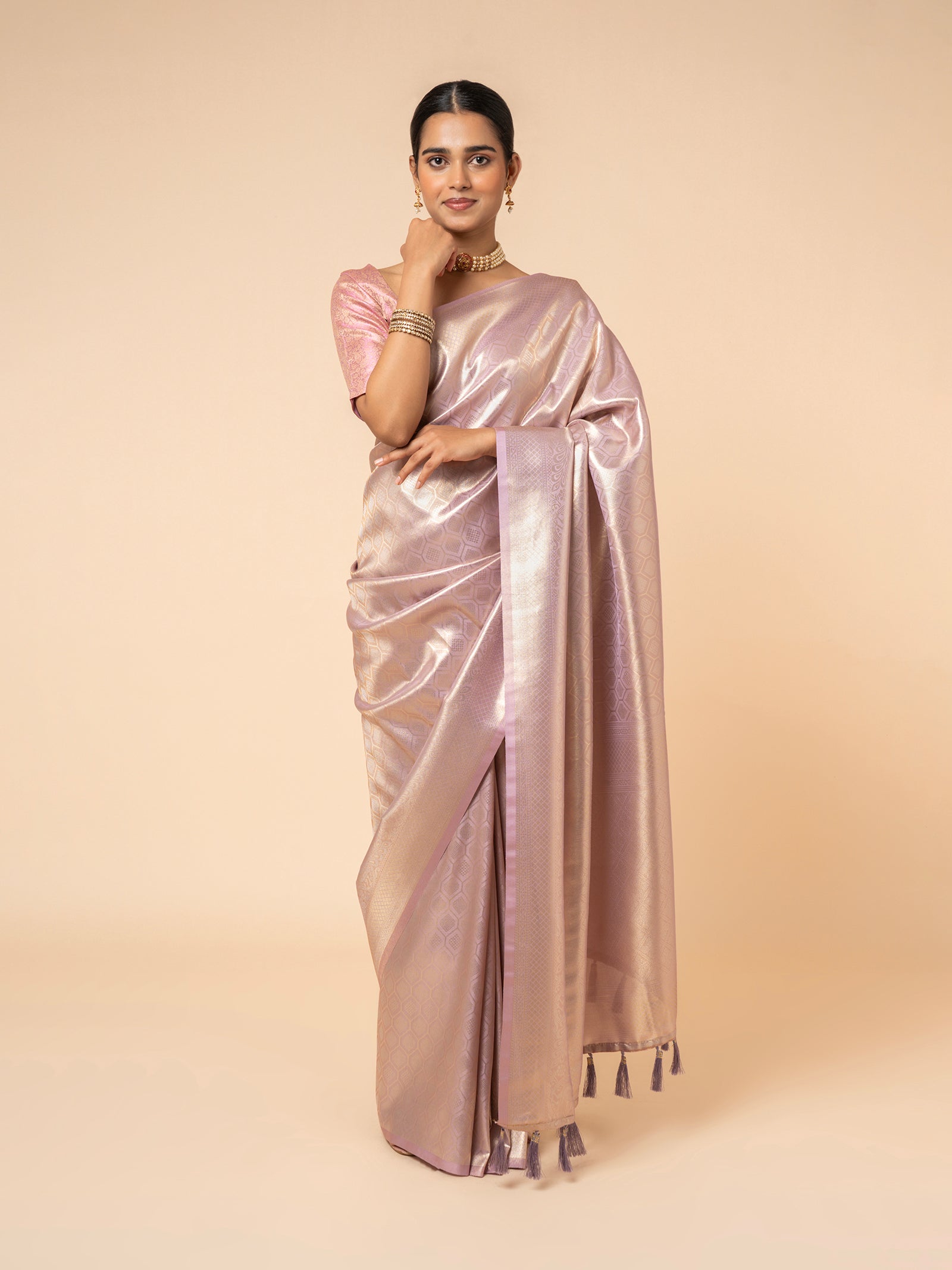 The Mauve Metallic Heritage Saree