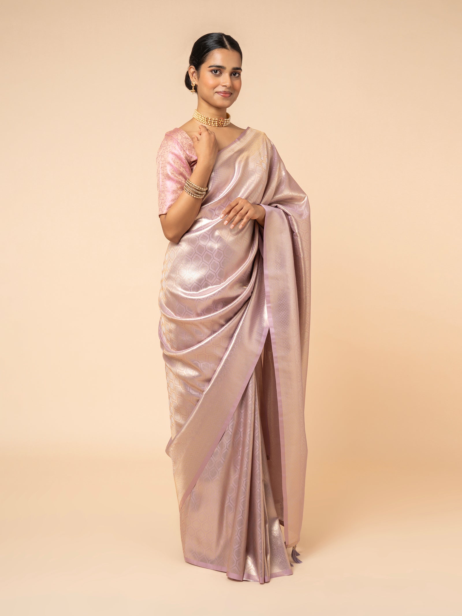 The Mauve Metallic Heritage Saree
