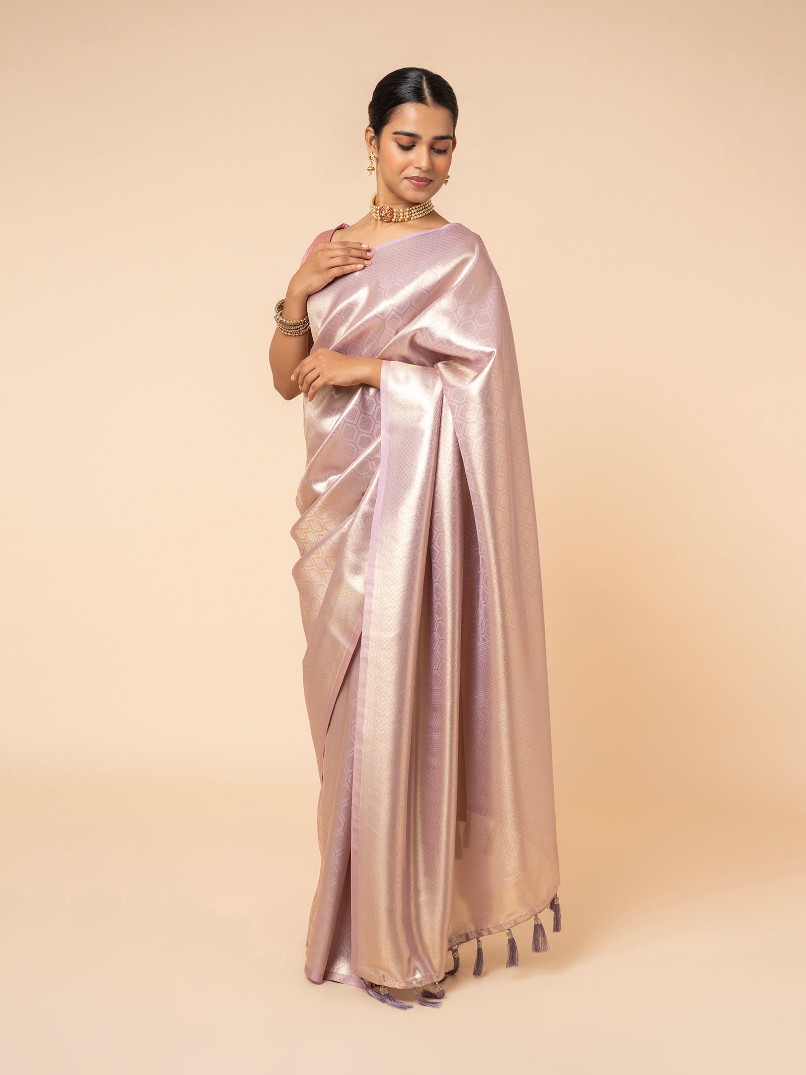 The Mauve Metallic Heritage Saree