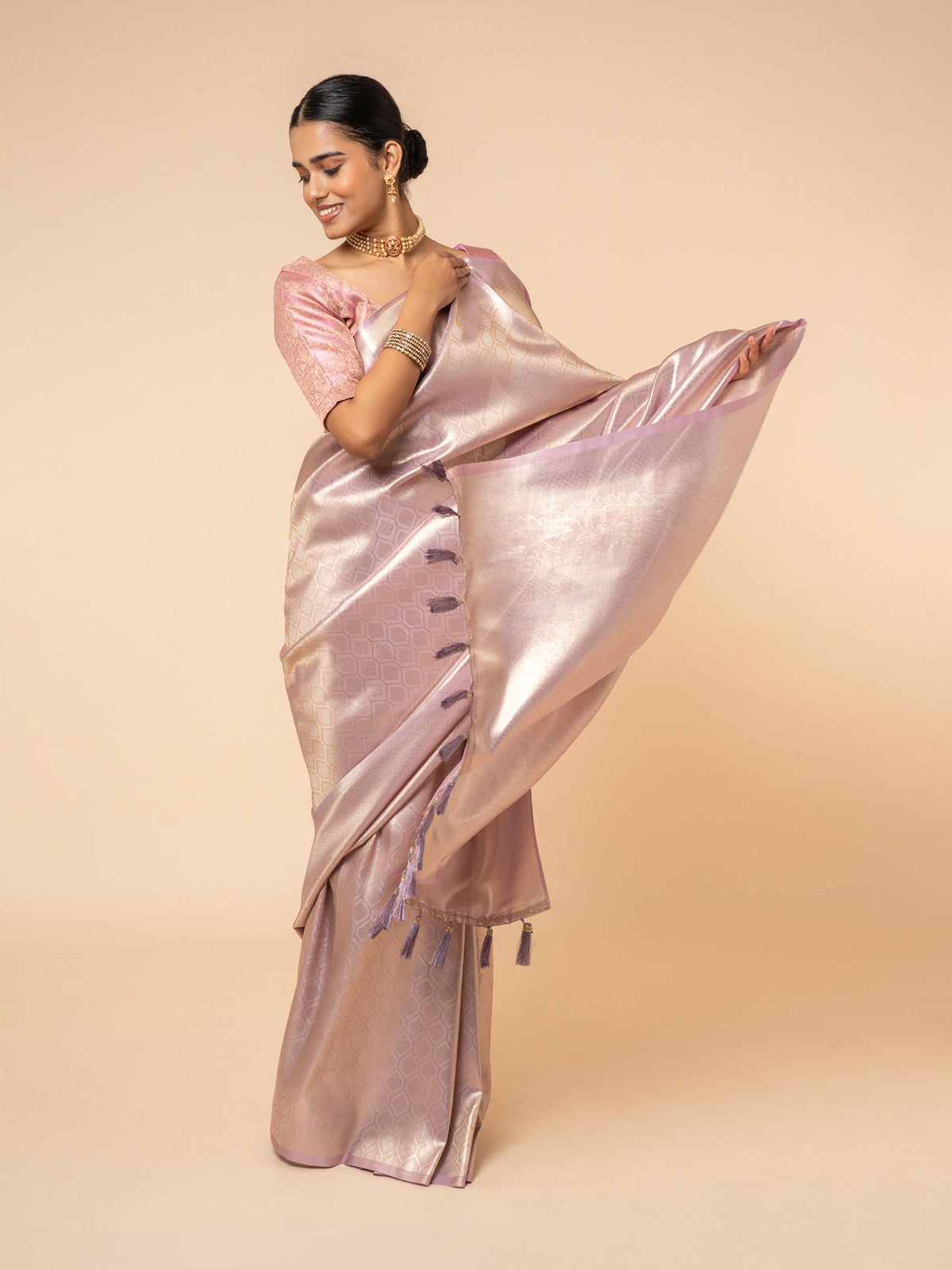 The Mauve Metallic Heritage Saree