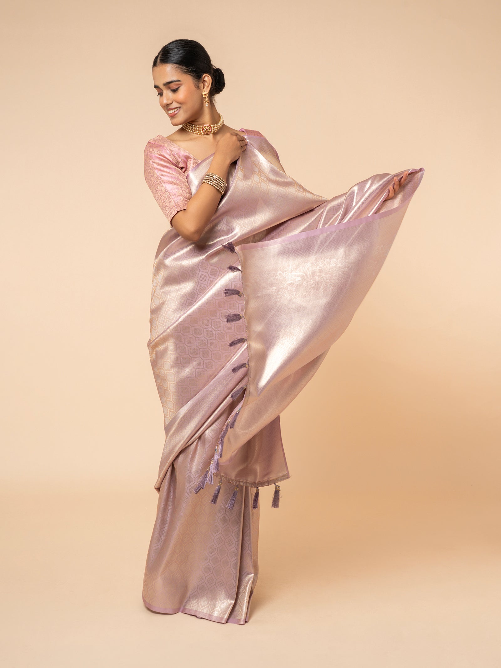 The Mauve Metallic Heritage Saree