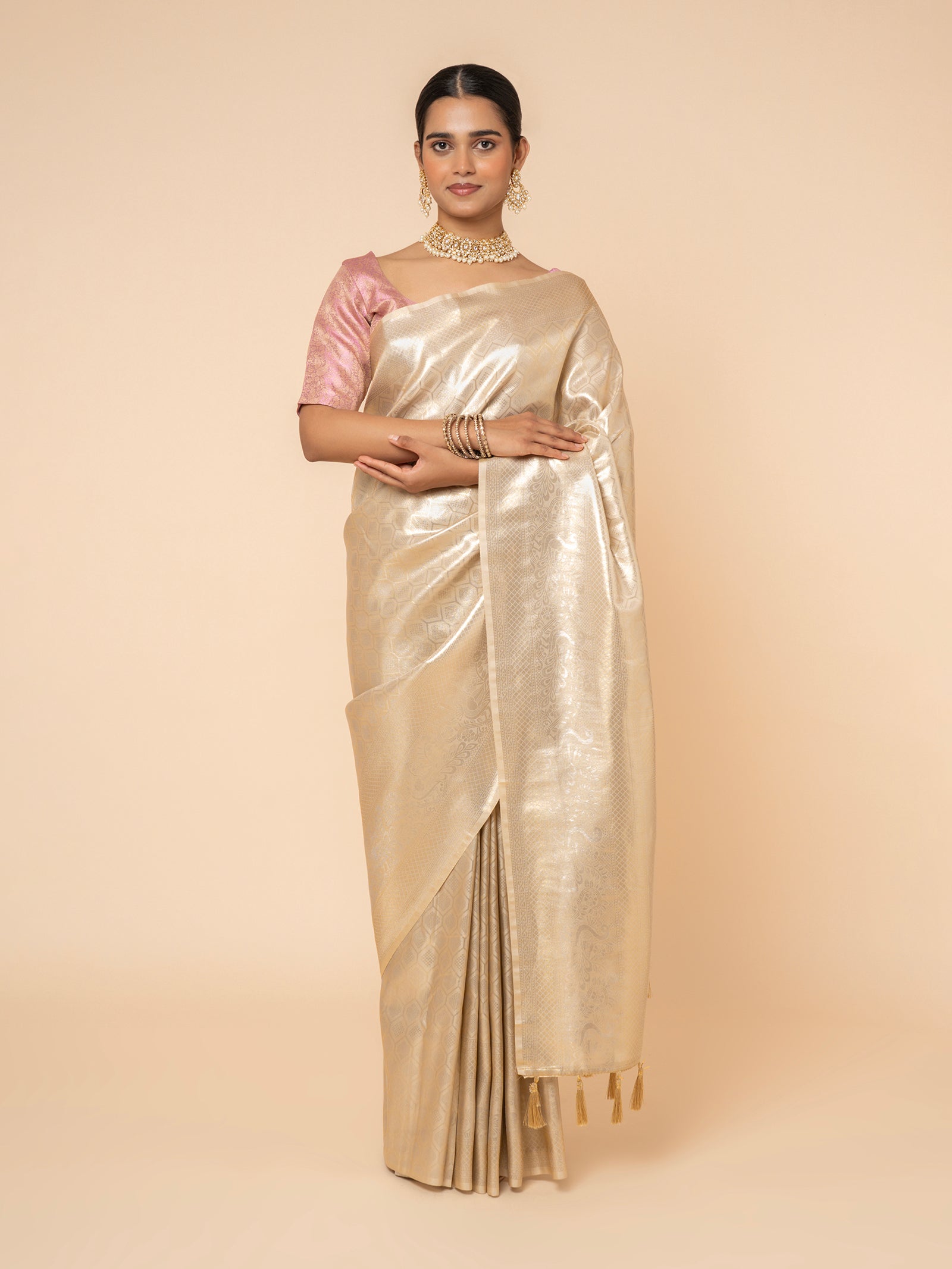 Champagne Gilded Heritage Saree