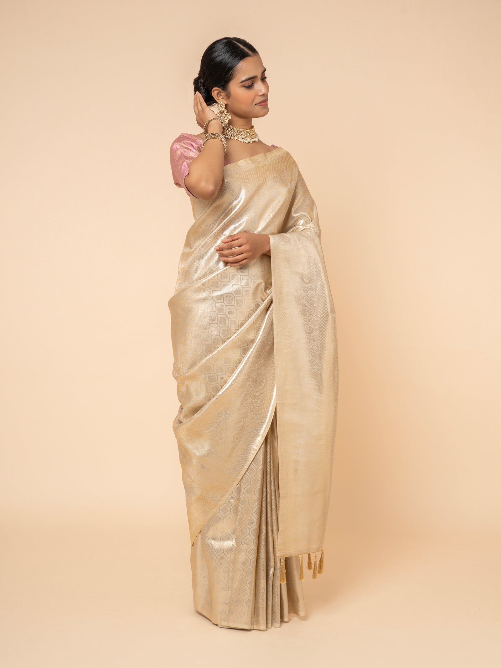 Champagne Gilded Heritage Saree