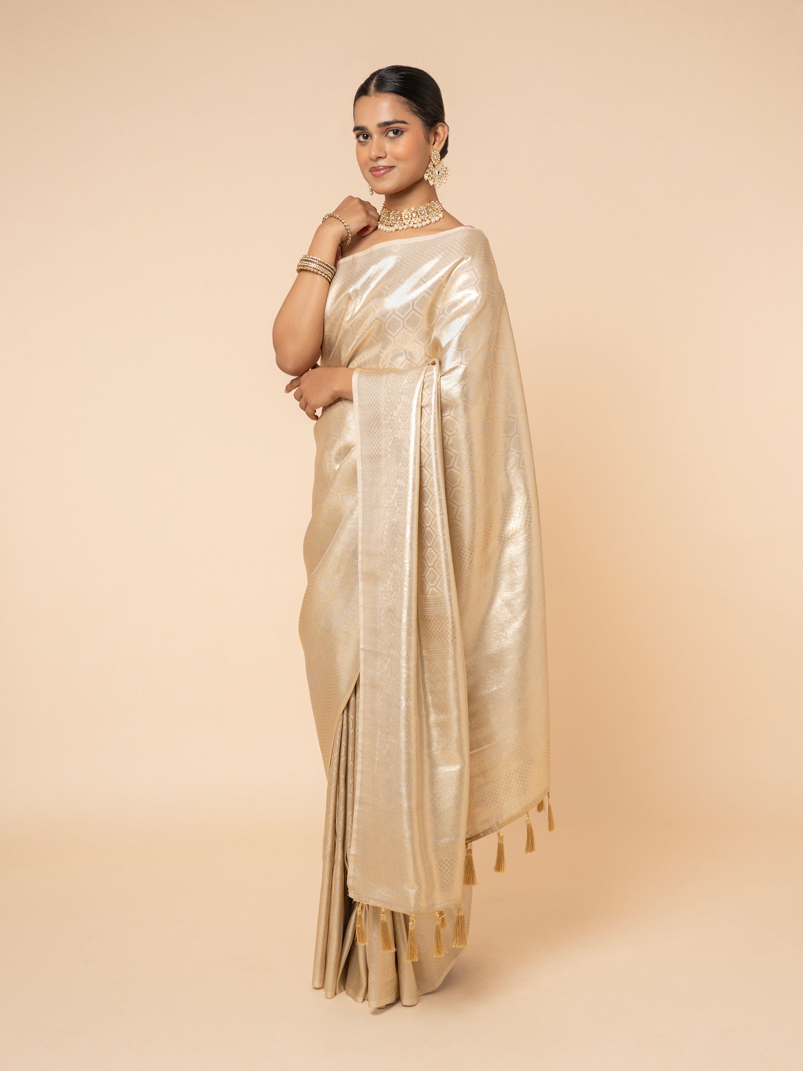Champagne Gilded Heritage Saree