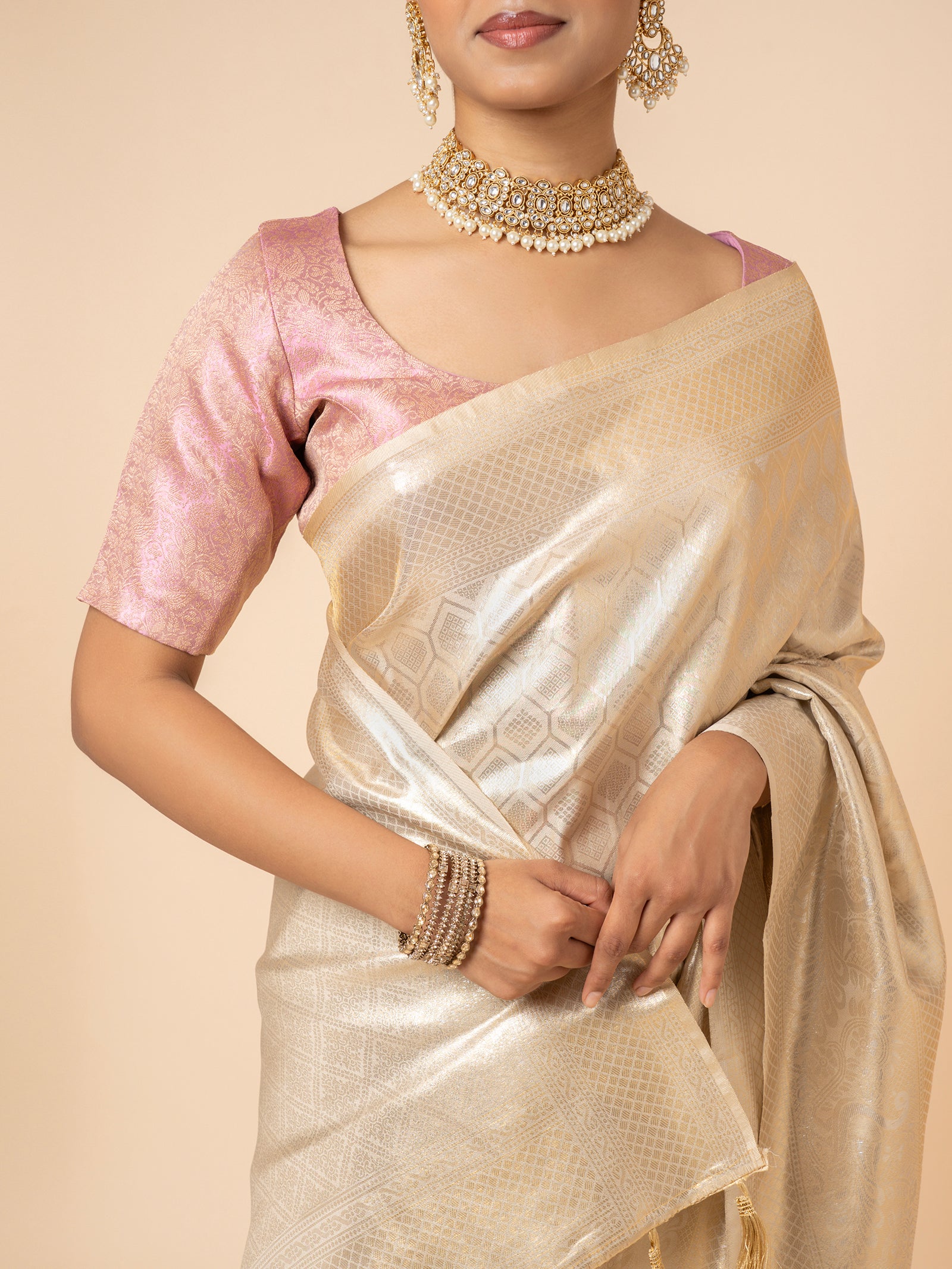 Champagne Gilded Heritage Saree