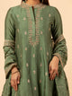 Emerald Lattice Embroidered Silk Set