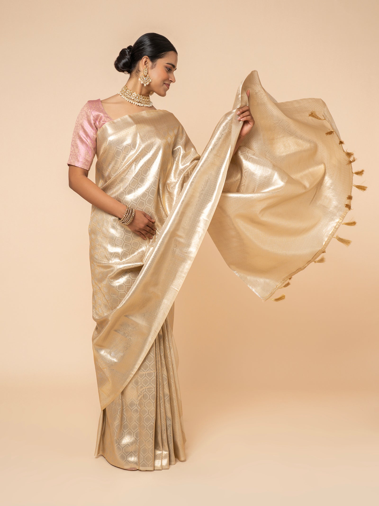 Champagne Gilded Heritage Saree
