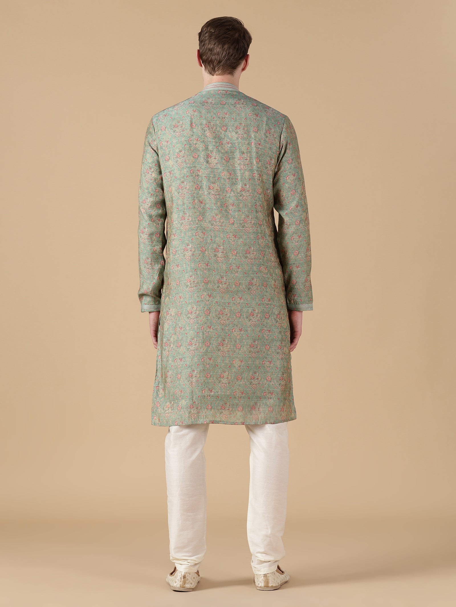 Sage Green Floral Print Kurta Set