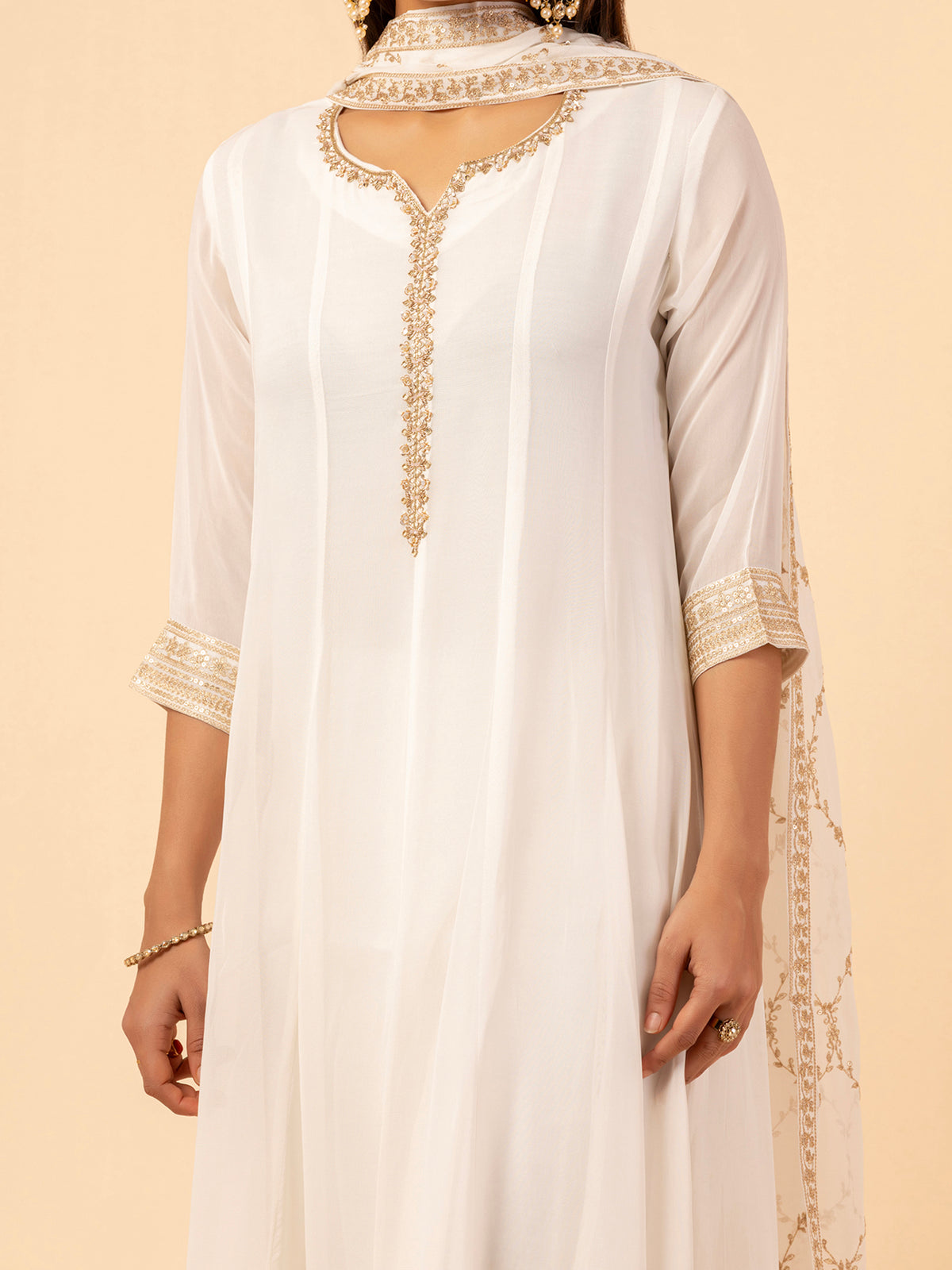 Ivory Glace Silk Ensemble Set