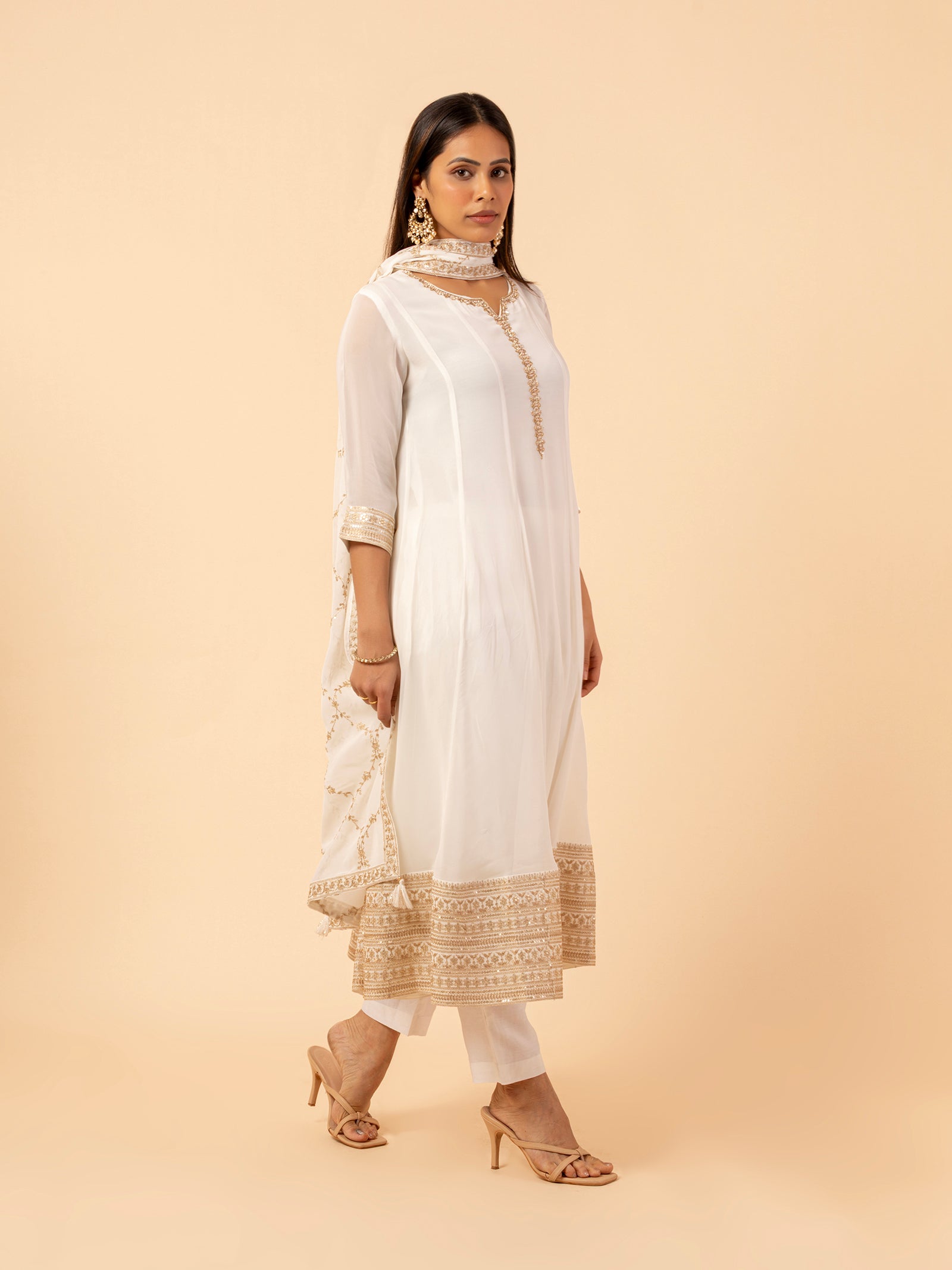 Ivory Glace Silk Ensemble Set