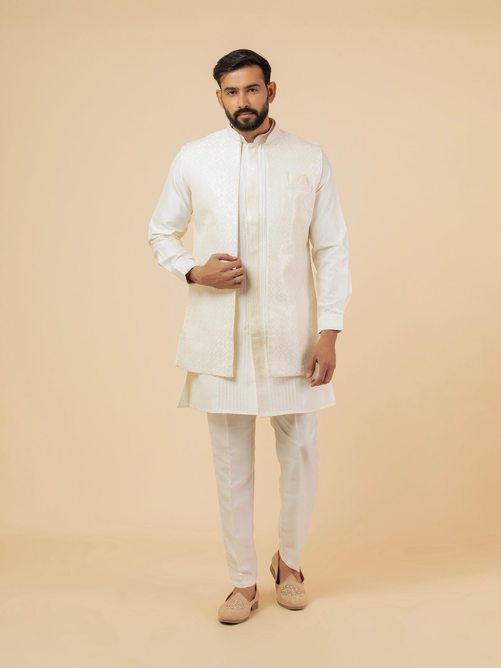 Alabaster Geometric Jacket Set