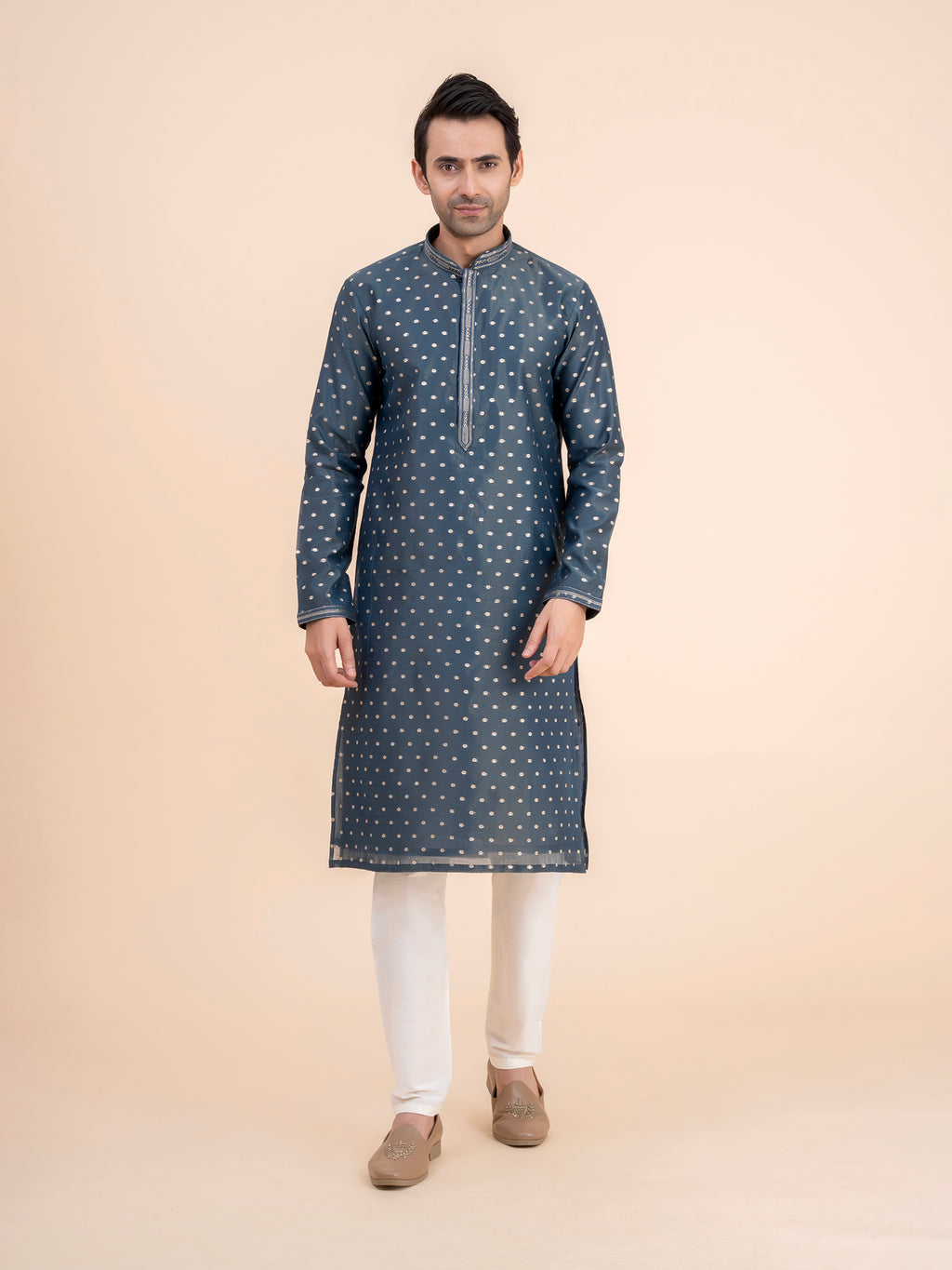 Steel Blue Kurta Set