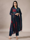 Cobalt Patchwork Chanderi Suit Set