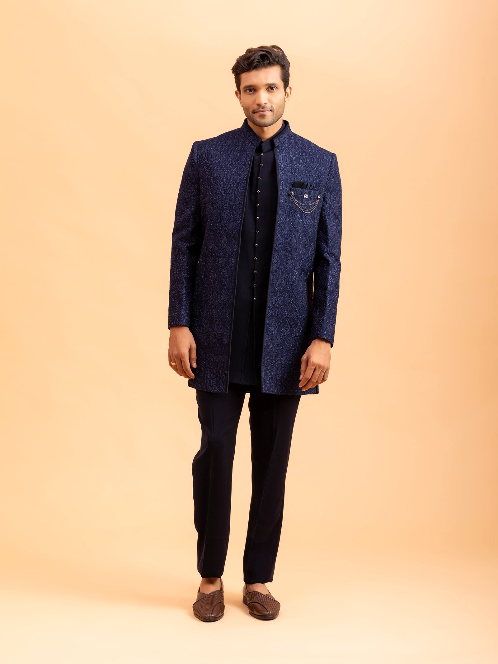 Midnight Royal Embellished Indo-Western Set