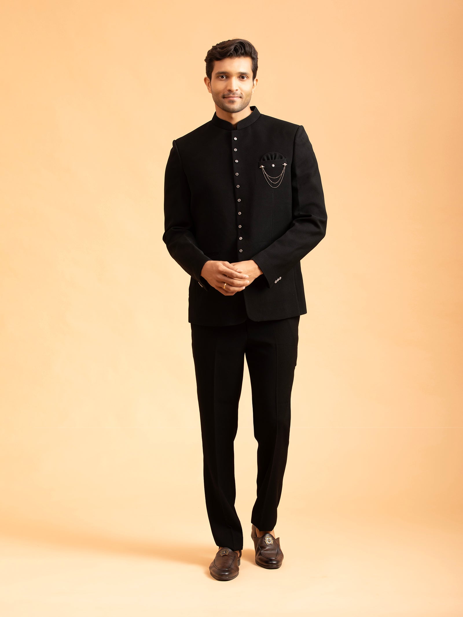 Obsidian Black Tailored Jodhpuri Set