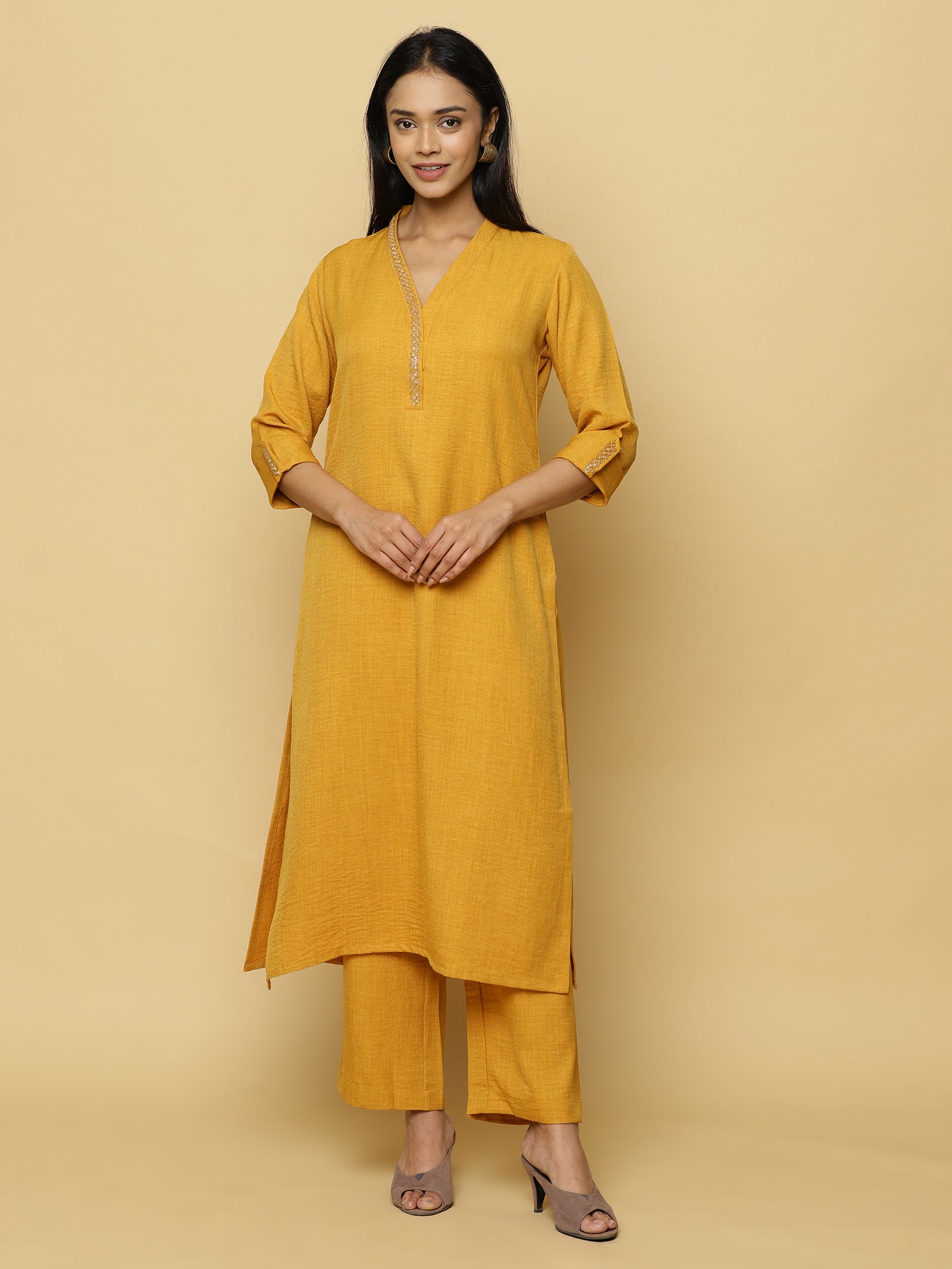 Mustard Textured Co-ord Set